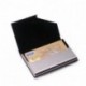 Teemzone Mini Tarjetero de Acero Inoxidable y Cuero PU Porta Tarjetas de Visita Nombre Crédito de Cerrar Magnética Negro 