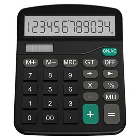 Helect H1001- Calculadora Básica, Energía Solar, Negro