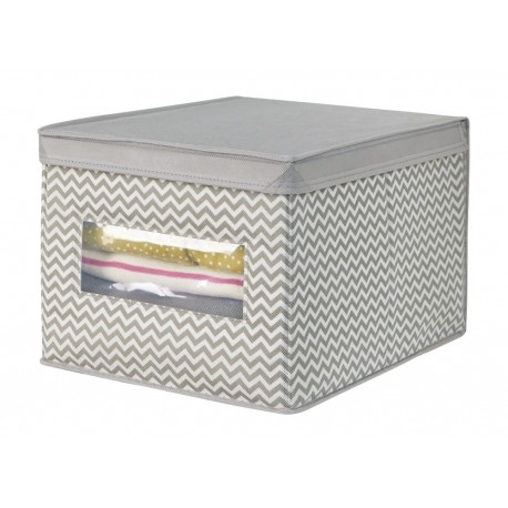 mDesign Caja organizadora de tela grande – Caja para guardar ropa, zapatos, bolsos, etc.– Caja de tela con tapa para ordenar 