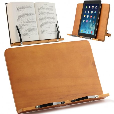 ATRIL PARA LIBROS y Soporte de Tablets | Diseñado para sujetar libros grandes y manuales de cualquier tamaño | Ideal para est