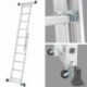 TecTake Escalera 3 en 1 de Aluminio Multipropósito Combinación y Andamio Plataforma de Trabajo