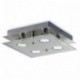Foco LED I Plafón cuadrado I Con 4 x 3 W bombillas GU10 I Metal I Cristal satinado I Níquel mate I Lámpara de techo moderna I