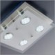 Foco LED I Plafón cuadrado I Con 4 x 3 W bombillas GU10 I Metal I Cristal satinado I Níquel mate I Lámpara de techo moderna I