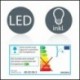 Foco LED I Plafón cuadrado I Con 4 x 3 W bombillas GU10 I Metal I Cristal satinado I Níquel mate I Lámpara de techo moderna I