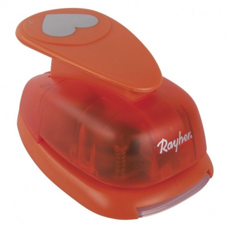 Rayher – Motivo Corazón Perforadora, plástico, Naranja, ø 5cm 2 