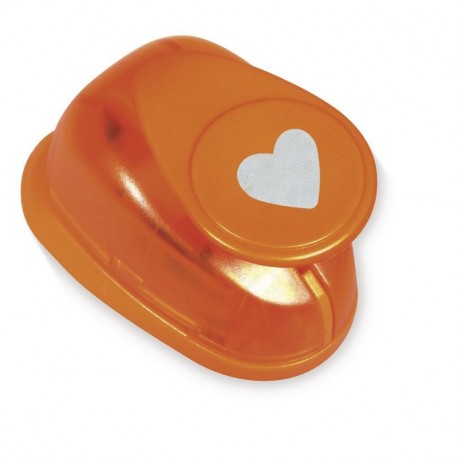 Rayher – Motivo Corazón Perforadora, plástico, Naranja, ø 7,5cm 3 
