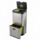 Joseph Joseph Totem 60 L - Cubo de basura, separación y reciclaje color Acero inoxidable Stainless Steal 