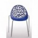CLP Silla Retro Apilable Faith | Silla de Jardín de Plástico | Silla Decorativa con Estructura de Metal Cromado | Silla para 
