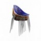 CLP Silla Retro Apilable Faith | Silla de Jardín de Plástico | Silla Decorativa con Estructura de Metal Cromado | Silla para 