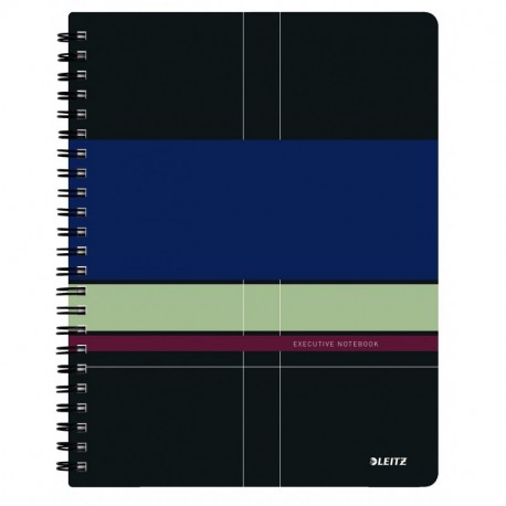 Leitz Cuaderno A4, 80 páginas, Con cuadrícula, Encuadernación Wiro con tapas de PP, Executive Get Organised, Multicolor, 4465