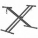 Neewer® Soporte de teclado, plegable, de hierro macizo, color negro, con dos brazos, diseño en forma de X, con correas de blo