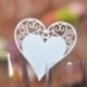JZK® 50 x Tarjetas etiquetas tarjetas nombre boda invitaciones romántico tallado corazón tabla mesa nombre lugar para boda ba