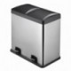 Mari Home 48L Cubo de basura de acero inoxidable huella digital resistente Basurero reciclaje Dos compartimientos Con penal 