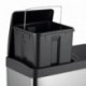 Mari Home 48L Cubo de basura de acero inoxidable huella digital resistente Basurero reciclaje Dos compartimientos Con penal 