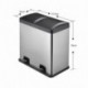 Mari Home 48L Cubo de basura de acero inoxidable huella digital resistente Basurero reciclaje Dos compartimientos Con penal 