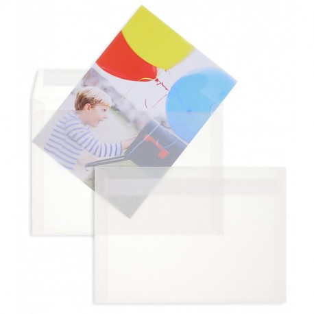 Enveloppes transparentes - Blanc Transparent blanc ~162 x 229 mm C5 | 100 g/qm Offset | Sans fenêtre | Fermeture adhésive | 