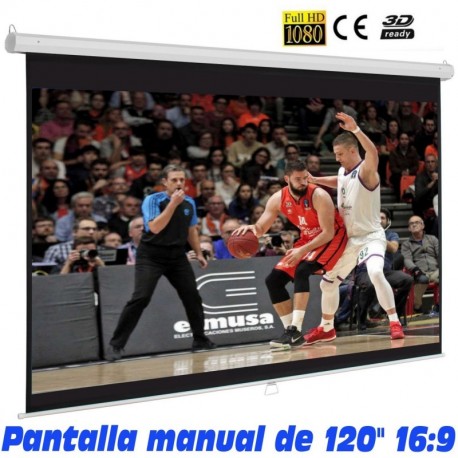 Pantalla de proyeccion manual de 120" 16:9