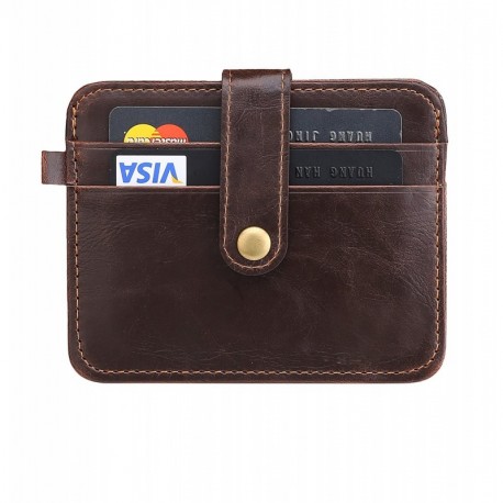 URAQT Billetera para Tarjetas de Crédito, RFID Bloqueo Monedero de Cuero ID Portatarjetas, Chcolat