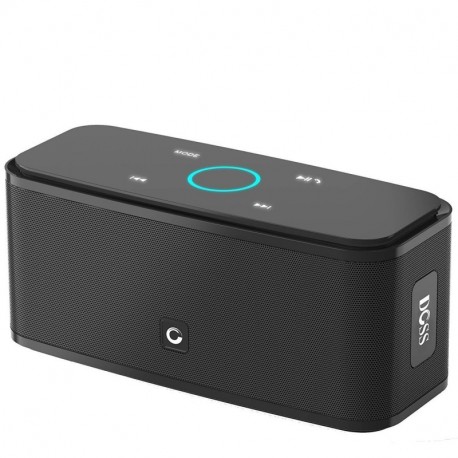 DOSS SoundBox - Altavoz Bluetooth con Tacto Sensible, Potente Subgrave 12W, Negro