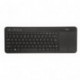Trust Veza - Teclado inalámbrico Multimedia, QWERTY español, Negro