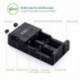 EBL Cargador con 2 Ranuras para Batería de Litio 18650 26650 14450 y Ni-MH Ni-CD AA AAA C Pilas Recargables con iQuick Techno