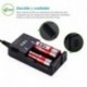 EBL Cargador con 2 Ranuras para Batería de Litio 18650 26650 14450 y Ni-MH Ni-CD AA AAA C Pilas Recargables con iQuick Techno