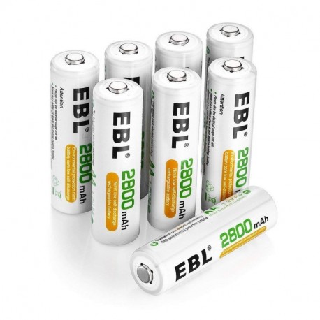 EBL 2800mAh AA de Alta Capacidad Ni-MH 1200 Ciclo de Pilas Recargables para los Equipos Domésticos con Estuches de Almacenami