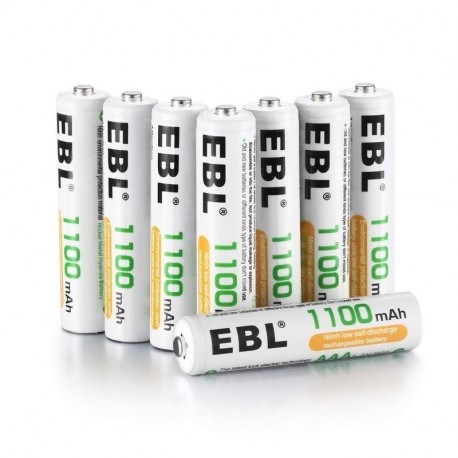 EBL 1100mAh AAA Ni-MH 1200 Ciclo de Pilas Recargables para los Equipos Domésticos con Estuches de Almacenamiento 8 Piezas 