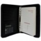 Agenda Organizador Personal A5 Cuero Sintético Negro con Calculadora por Kurtzy - Carpeta con Aro Rellenable - Soporte Tarjet