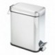 Wenko Cubo con Pedal, Acero Inoxidable, Plata Brillante, 28x14x29.5 cm