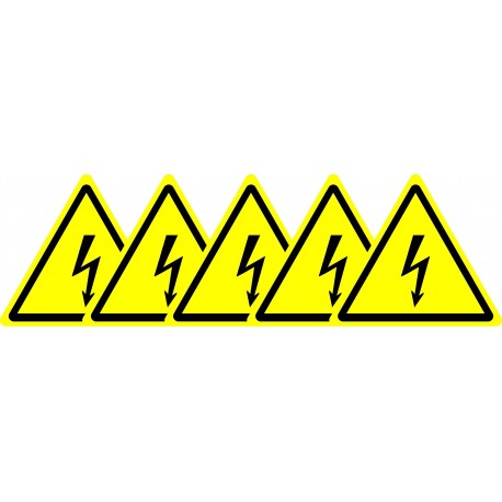 5 etiquetas adhesivas de la señal de seguridad internacional ISO de peligro por electricidad, 50 mm de diámetro 