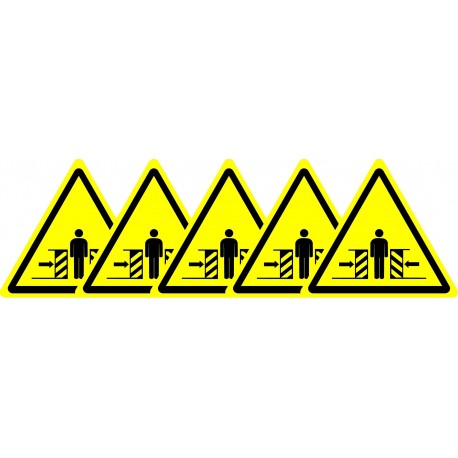 ISO etiqueta de seguridad – señal de símbolo internacional de advertencia aplastante – autoadhesivo adhesivo 100 mm de diámet