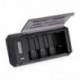 EBL 908 Cargador de Pilas para Cargar 1~4 Pilas de AA/AAA/C/D y 1~2 Pilas Recargables de 9V Ni-MH Ni-CD con 2 Puertos de USB,