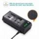 EBL 908 Cargador de Pilas para Cargar 1~4 Pilas de AA/AAA/C/D y 1~2 Pilas Recargables de 9V Ni-MH Ni-CD con 2 Puertos de USB,