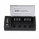 EBL 908 Cargador de Pilas para Cargar 1~4 Pilas de AA/AAA/C/D y 1~2 Pilas Recargables de 9V Ni-MH Ni-CD con 2 Puertos de USB,