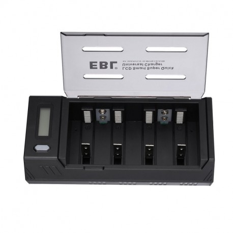 EBL 908 Cargador de Pilas para Cargar 1~4 Pilas de AA/AAA/C/D y 1~2 Pilas Recargables de 9V Ni-MH Ni-CD con 2 Puertos de USB,