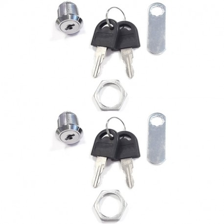 com-four® 2X Mailbox Lock Furniture Lock Cerraduras de buzón, 16 mm de Profundidad 02 Piezas de Soporte Recto de 16 mm 