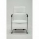 CLP Silla de Visitas con Reposabrazos Seattle, tapizada en Cuero Sintético | Silla Estilo Cantilever Acolchada, Color Blanco