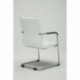 CLP Silla de Visitas con Reposabrazos Seattle, tapizada en Cuero Sintético | Silla Estilo Cantilever Acolchada, Color Blanco