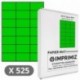 525 etiquetas autoadhesivas, color verde fluorescente de 70 X 42 mm-21-etiquetas y hojas-25 hojas de papel de colores, format