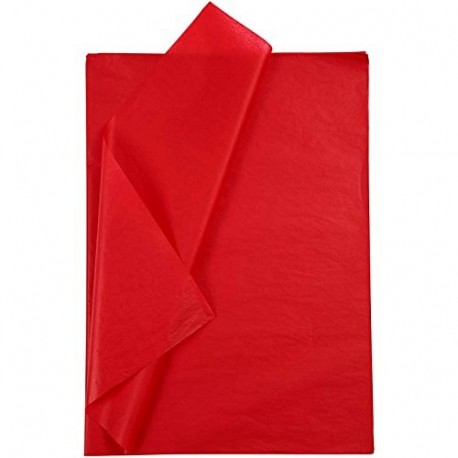 Papel de seda, hoja 50x70 cm, 14 gr, rojo, 25hoja