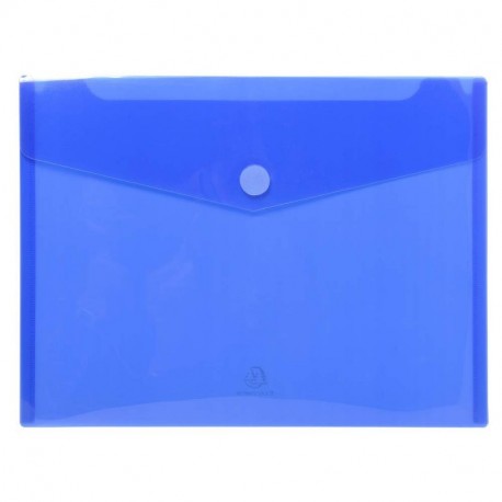 Exacompta 56422E - Bolsa de 5 fundas en forma de sobre y cierre con velcro, A4, color azul