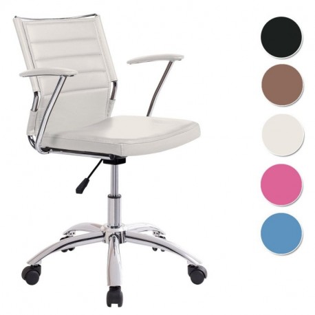 Silla oficina estudio Life tapizado similpiel Blanca