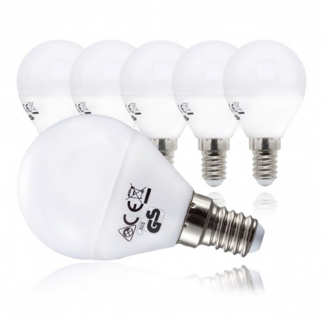 Bombillas LED E14 I Foco LED I Kit de 5 unidades I Color de la luz blanco cálido I Sustituye focos halógenos de 40 W I En for