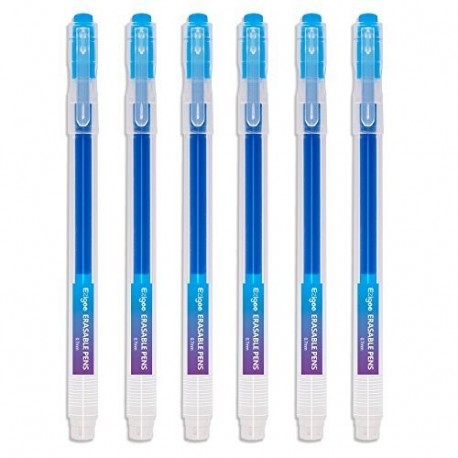 Bolígrafo Borrable Punta 0.7 mm –Bolígrafo de Tinta Borrable Recargable Azul Paquete de 6 - Ezigoo - 9BL000