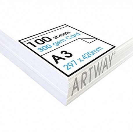 Artway Studio - Cartulinas de gran calidad - Perfectas para presentaciones, exhibiciones y montajes - 300 gsm - Blanco - A3 -