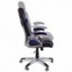 Mc Haus 9703A - Silla de oficina giratoria, 69 x 52 x 50 cm, tela, reposabrazos, con ruedas, altura ajustable, color azul