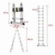 Finether-3.8M Escalera Telescópica Plegable 12.5FT, Multi-propósito Extensible, Buena Calidad, Mayor Seguridad, Aluminio 