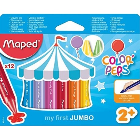 Maped Color Peps Jumbo, Set de 12 Crayones