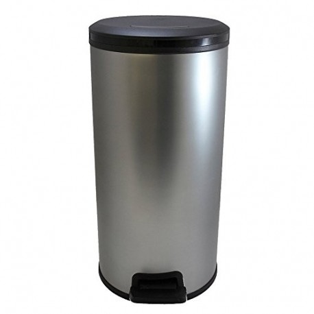 Curver Cubo Redondo DECO PEDALBIN 30 L, Metal Mate, 31.6x27.5x56.9 cm, 225316